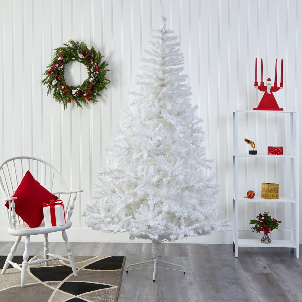 7ft. White Artificial Christmas Tree with 1000 Bendable Branches