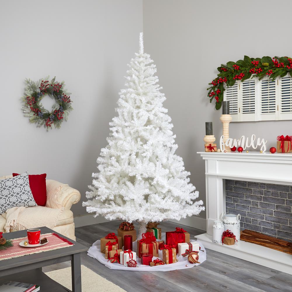 7ft. White Artificial Christmas Tree with 1000 Bendable Branches