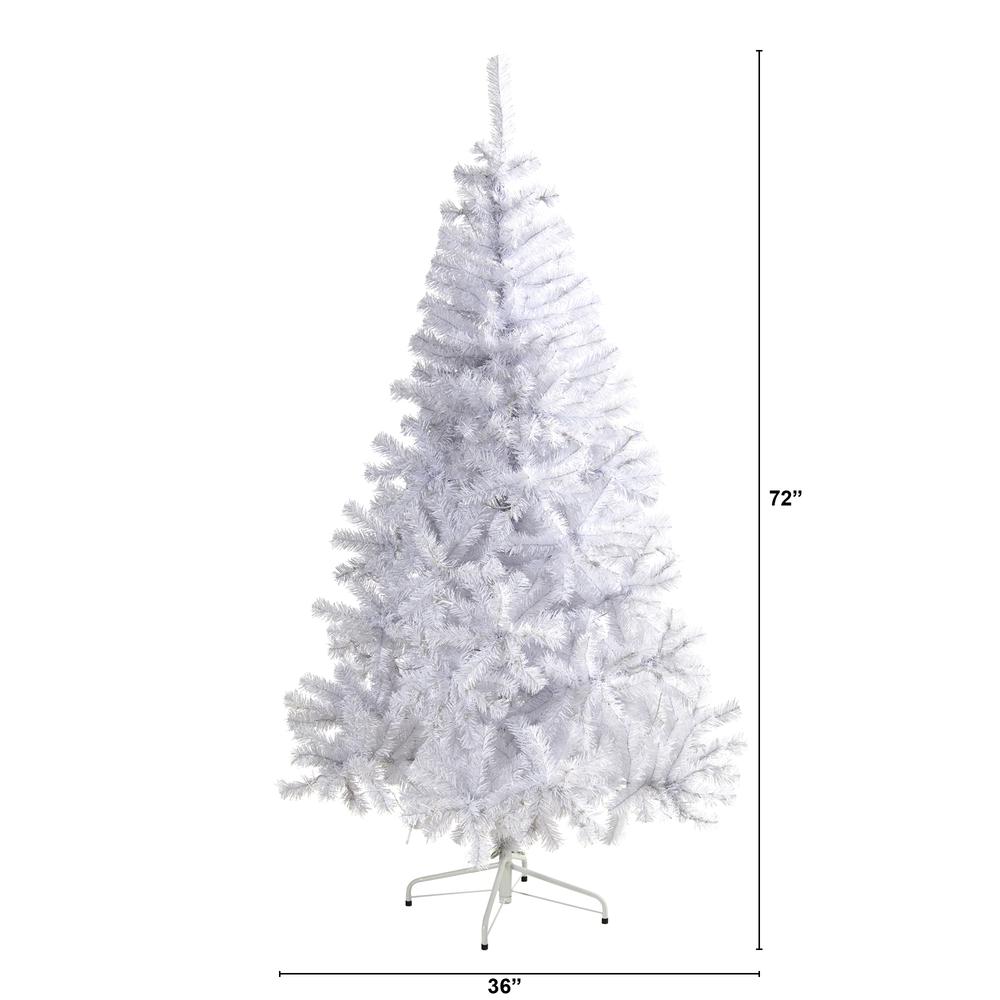 6ft. White Artificial Christmas Tree with 680 Bendable Branches and 250 Clear LED Lights