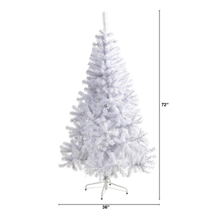 6ft. White Artificial Christmas Tree with 680 Bendable Branches and 250 Clear LED Lights