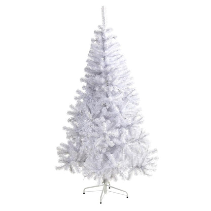6ft. White Artificial Christmas Tree with 680 Bendable Branches and 250 Clear LED Lights