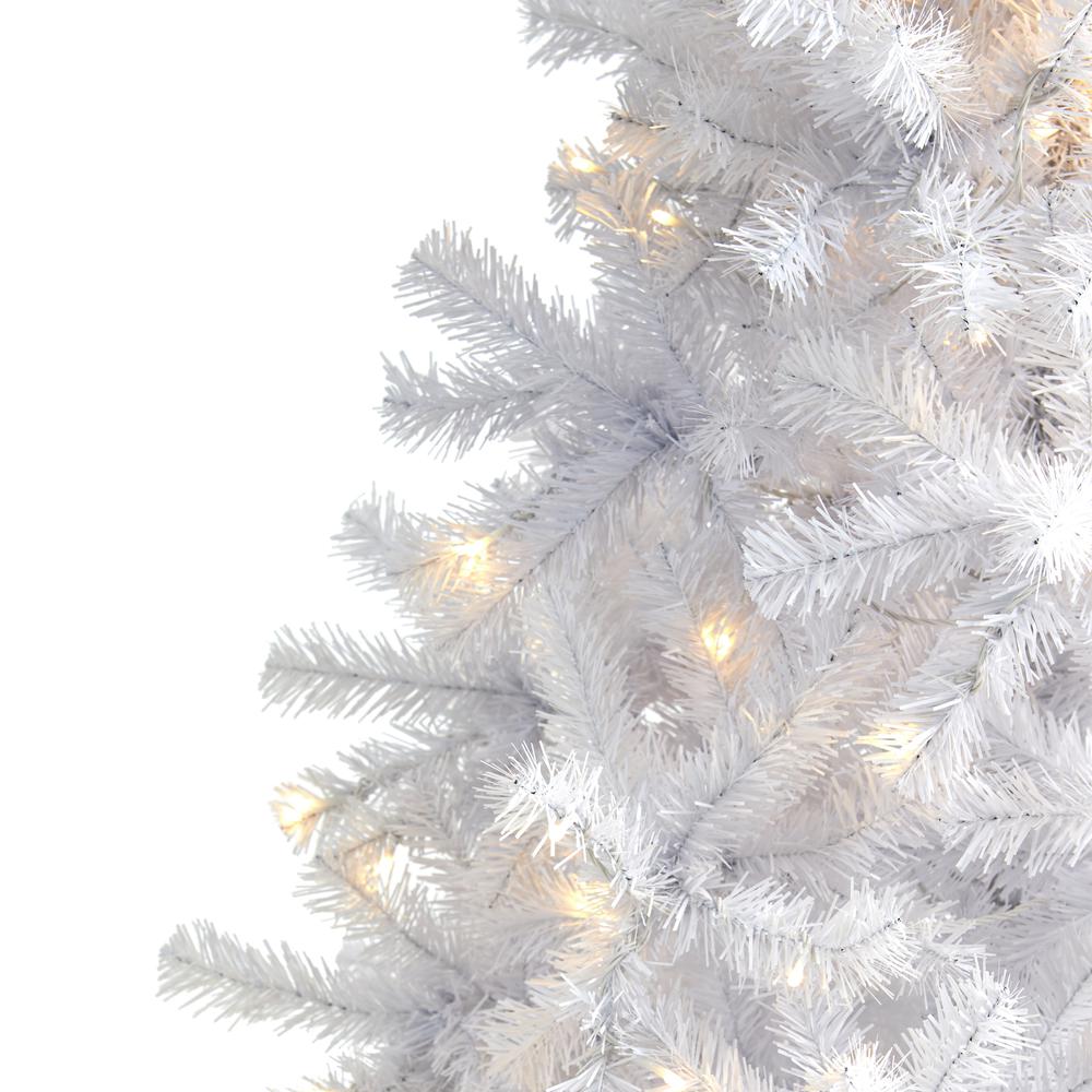 6ft. White Artificial Christmas Tree with 680 Bendable Branches and 250 Clear LED Lights