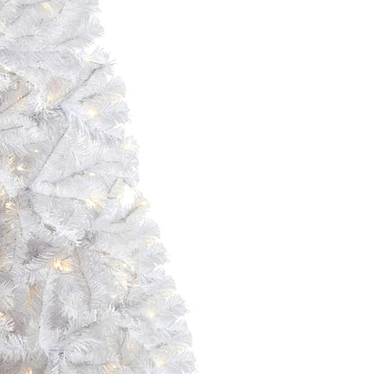 6ft. White Artificial Christmas Tree with 680 Bendable Branches and 250 Clear LED Lights