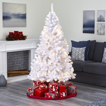 6ft. White Artificial Christmas Tree with 680 Bendable Branches and 250 Clear LED Lights