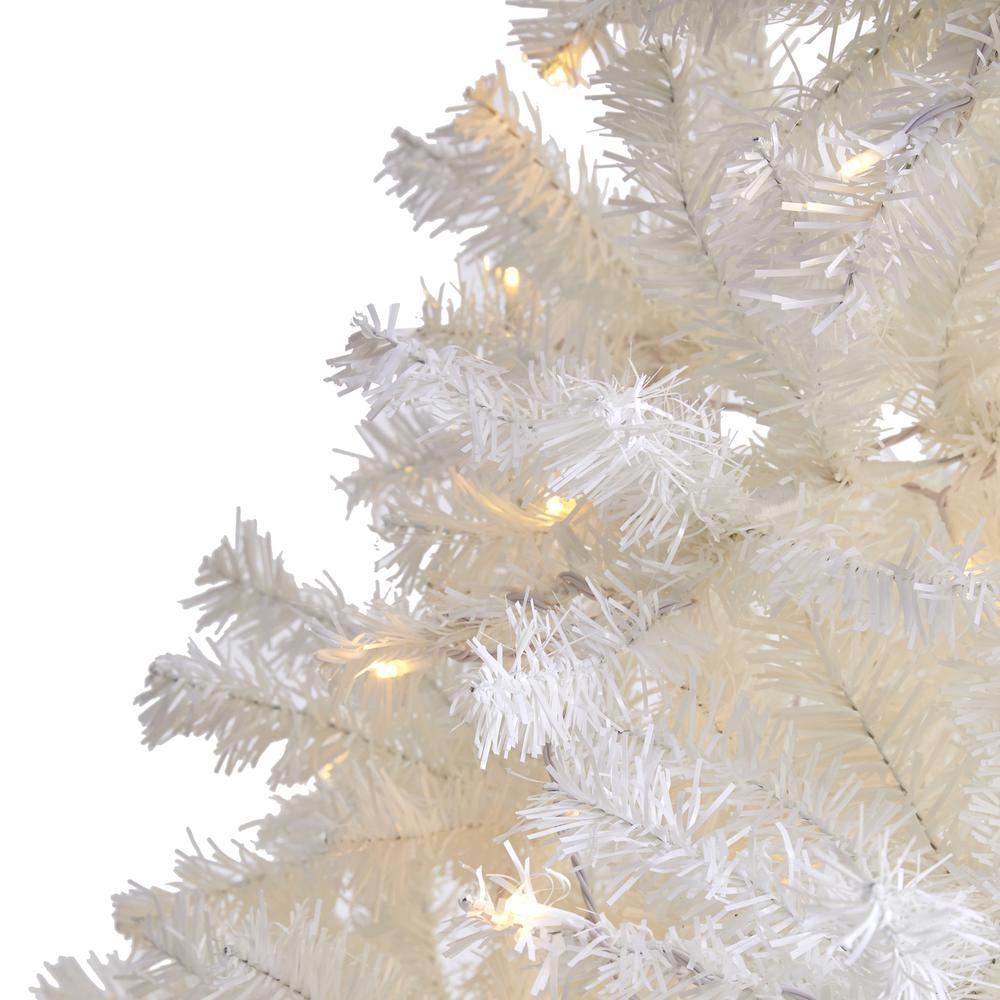 7ft. White Artificial Christmas Tree with 1000 Bendable Branches and 350 Clear LED Lights