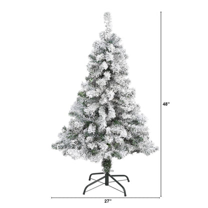 4ft. Flocked Rock Springs Spruce Artificial Christmas Tree