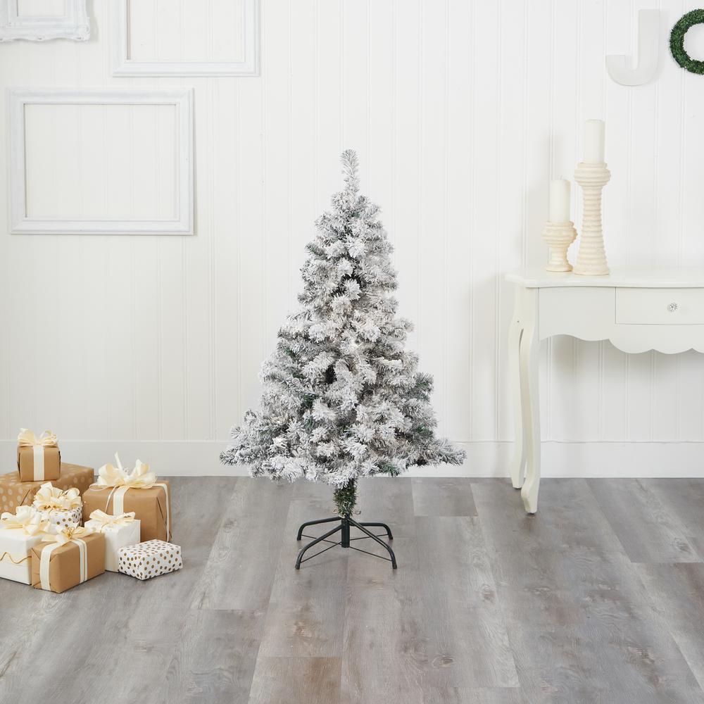 4ft. Flocked Rock Springs Spruce Artificial Christmas Tree