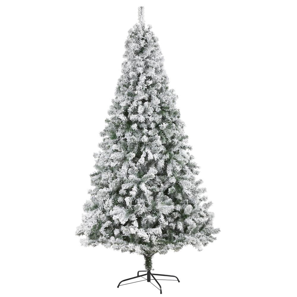 8ft. Flocked Rock Springs Spruce Artificial Christmas Tree