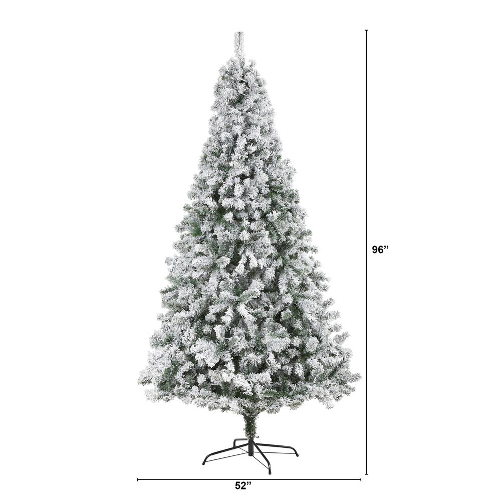 8ft. Flocked Rock Springs Spruce Artificial Christmas Tree