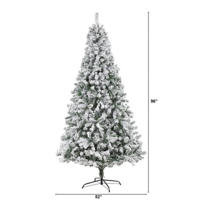 8ft. Flocked Rock Springs Spruce Artificial Christmas Tree