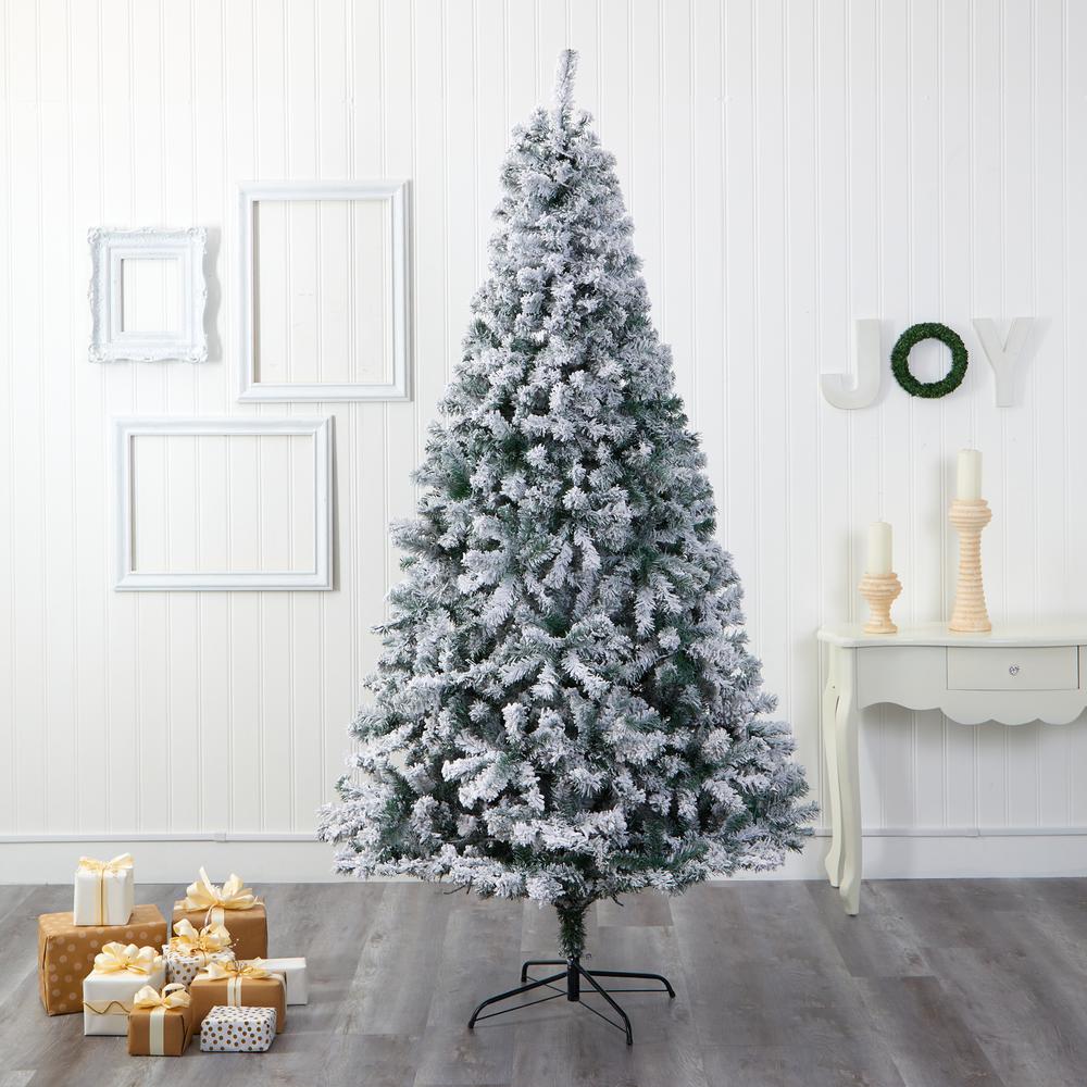 8ft. Flocked Rock Springs Spruce Artificial Christmas Tree