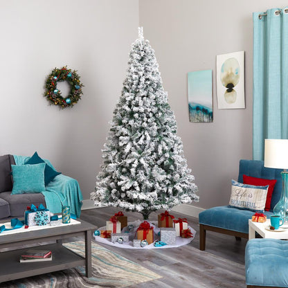 8ft. Flocked Rock Springs Spruce Artificial Christmas Tree