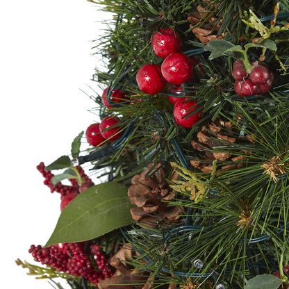 2ft. Mixed Berry and Pine Cone Artificial Christmas Tree with 35 Clear LED Lights