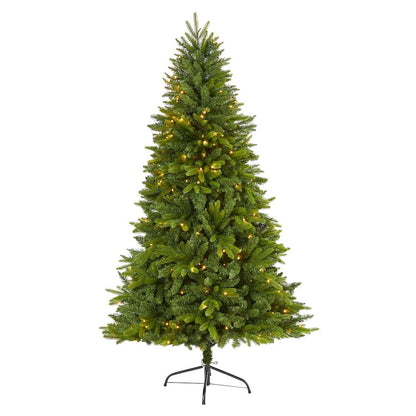 6ft. Sun Valley Fir Artificial Christmas Tree with 300 Clear LED Lights