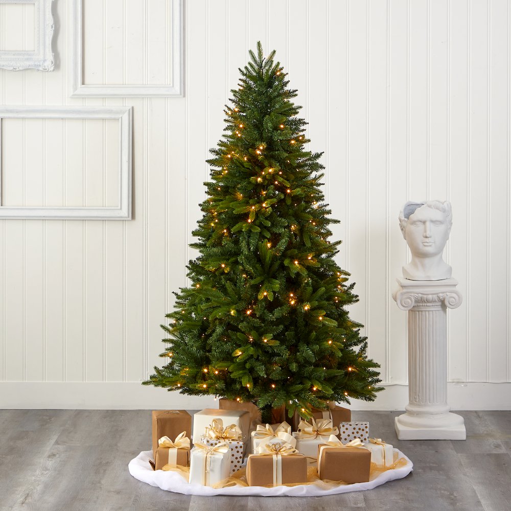 6ft. Sun Valley Fir Artificial Christmas Tree with 300 Clear LED Lights