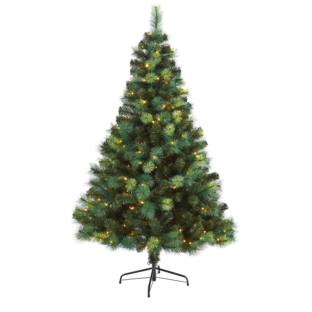 6ft. Assorted Green Scotch Pine Artificial Christmas Tree with 250 LED Lights