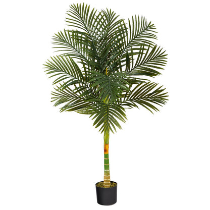 5ft Golden Cane Artificial Palm Tree, Green