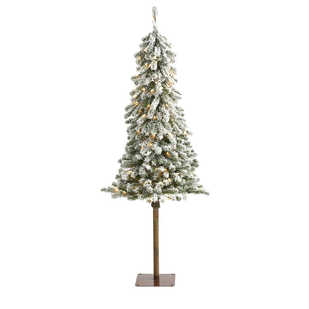 5ft. Flocked Alpine Christmas Artificial Tree with 150 Lights