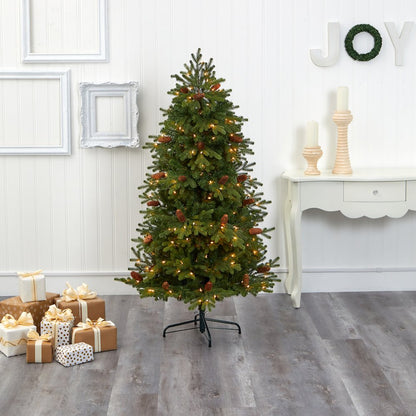 5.5ft. Yukon Mountain Fir Artificial Christmas Tree with 250 Clear Lights