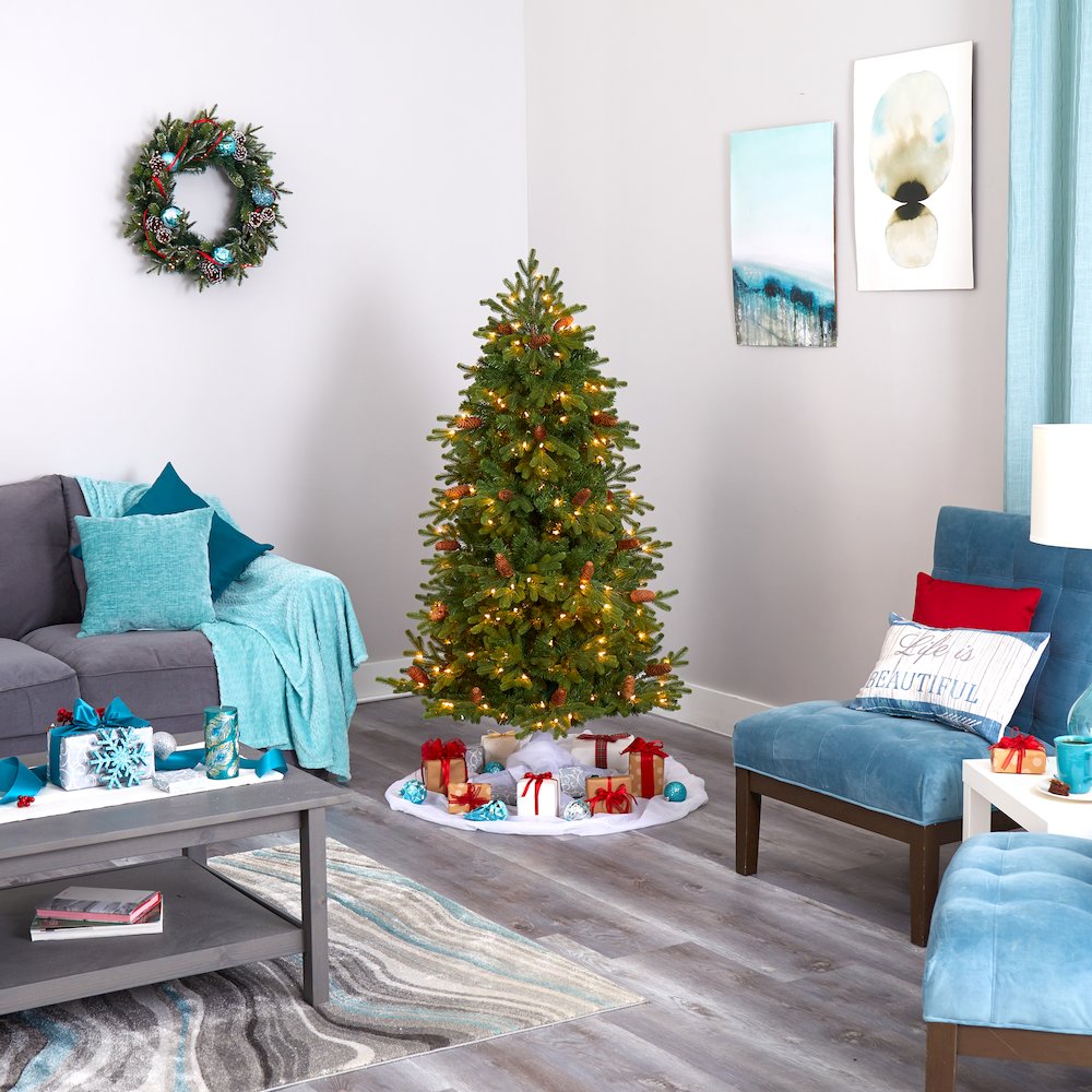 5.5ft. Yukon Mountain Fir Artificial Christmas Tree with 250 Clear Lights
