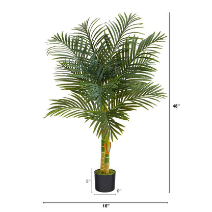4ft. Golden Cane Artificial Palm Tree, Green