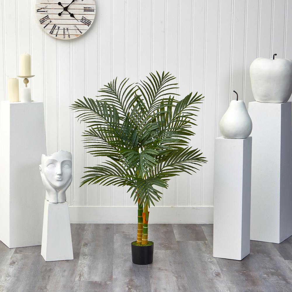 4ft. Golden Cane Artificial Palm Tree, Green
