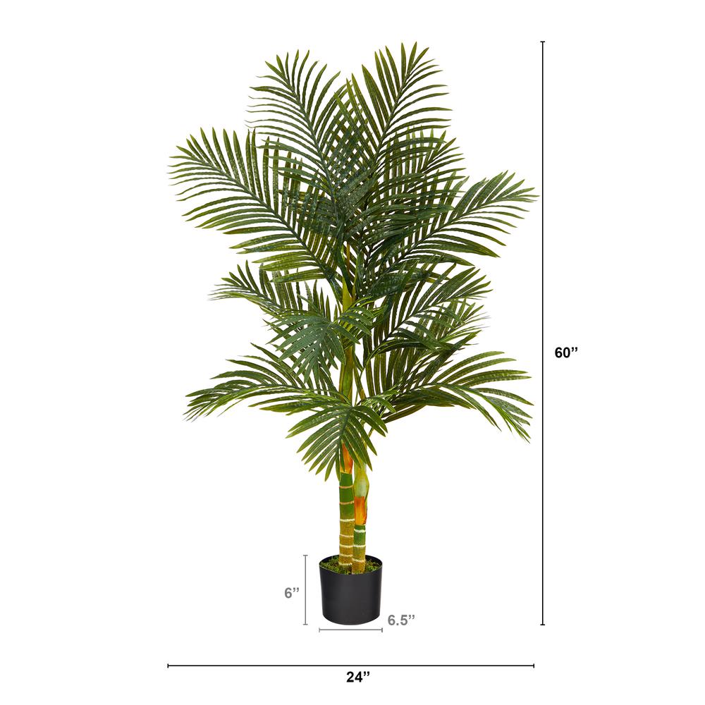 5ft. Golden Cane Artificial Palm Tree, Green