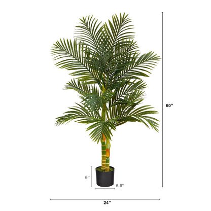5ft. Golden Cane Artificial Palm Tree, Green