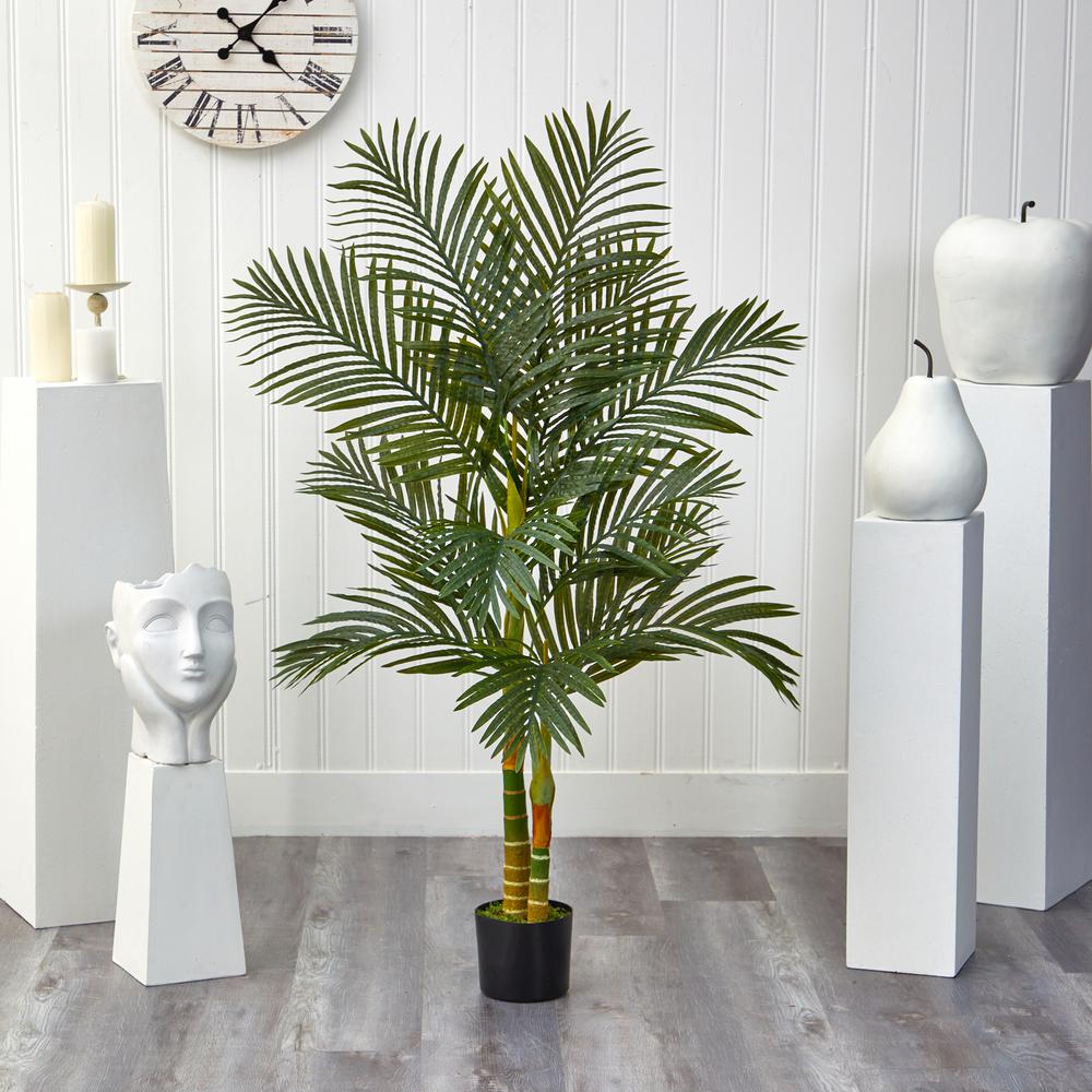 5ft. Golden Cane Artificial Palm Tree, Green
