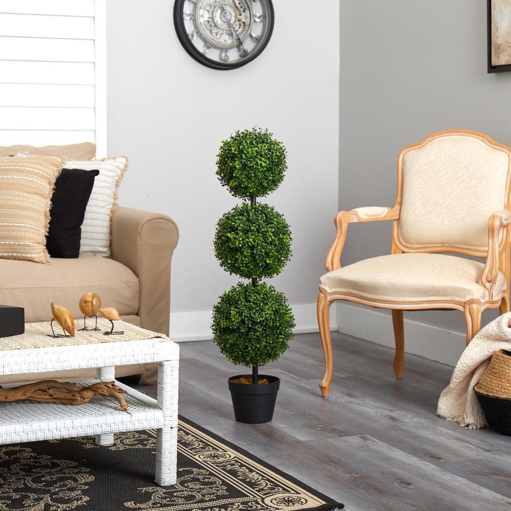 3ft. Boxwood Triple Ball Topiary Artificial Tree (Indoor/Outdoor)