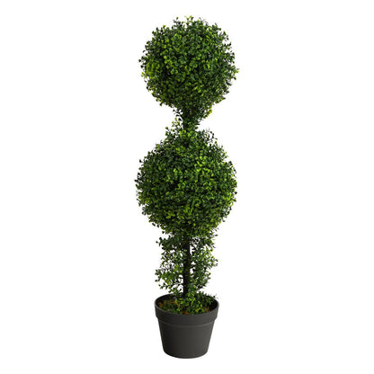 34in. Boxwood Double Ball Topiary Artificial Tree (Indoor/Outdoor)