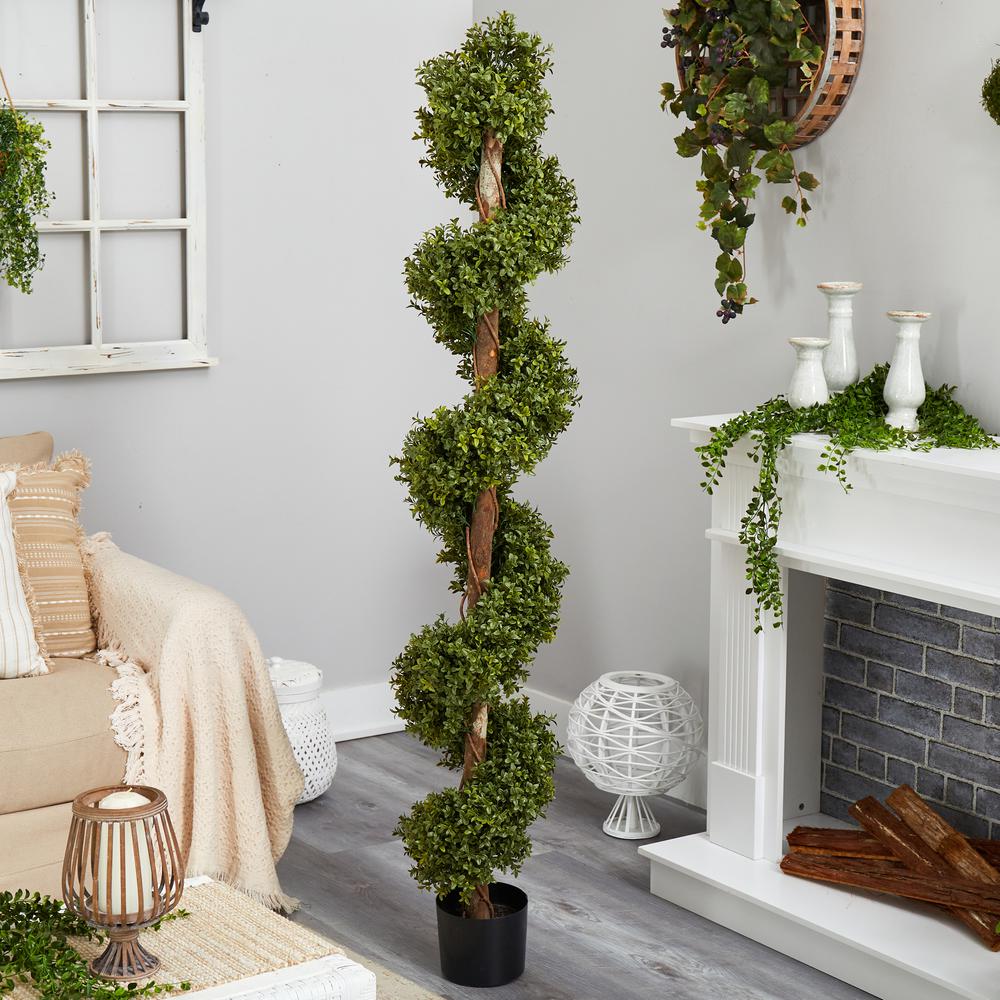 6ft. Boxwood Spiral Topiary Artificial Tree