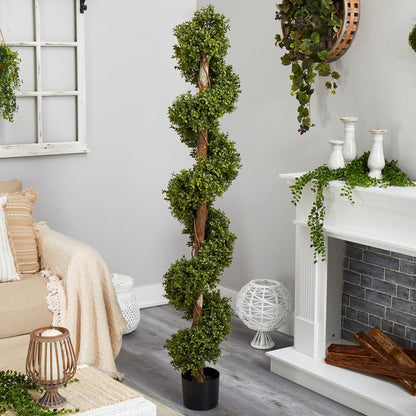 6ft. Boxwood Spiral Topiary Artificial Tree