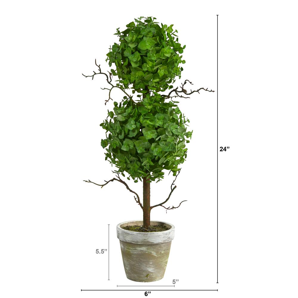 2ft. Eucalyptus Double Ball Topiary Artificial Tree