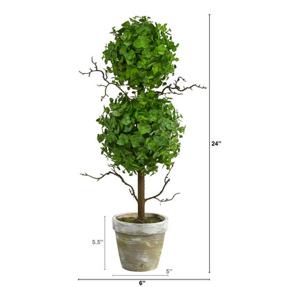 2ft. Eucalyptus Double Ball Topiary Artificial Tree