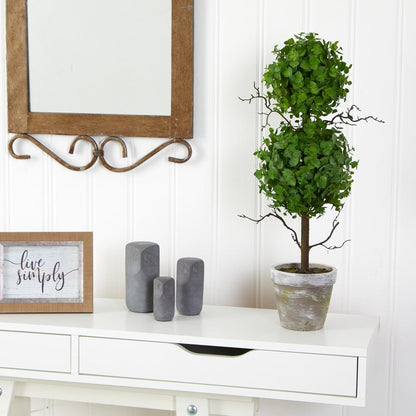 2ft. Eucalyptus Double Ball Topiary Artificial Tree