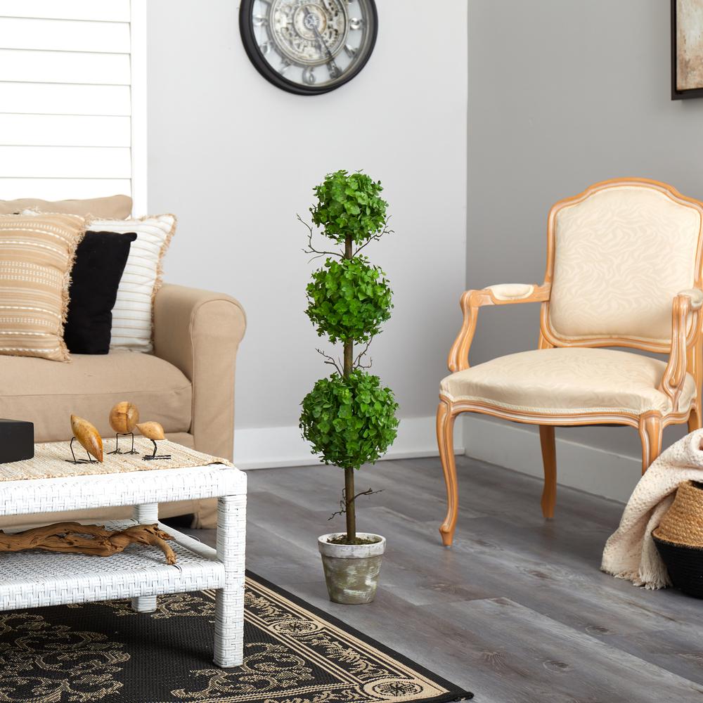 3ft. Eucalyptus Triple Ball Topiary Artificial Tree
