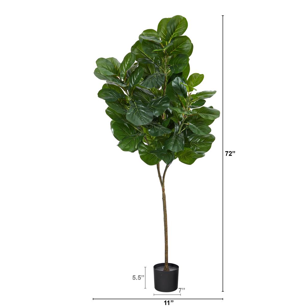 6ft. Fiddle Leaf Fig Artificial Tree, Green