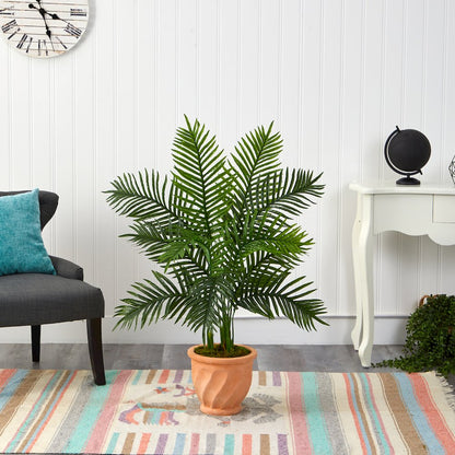 45in. Areca Palm Artificial Tree in Terracotta Planter (Real Touch)