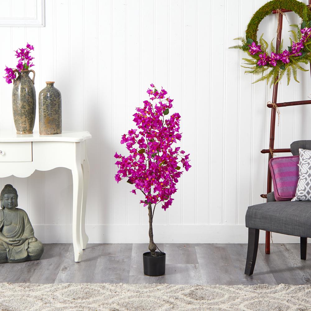 4ft. Bougainvillea Artificial Tree, Purple
