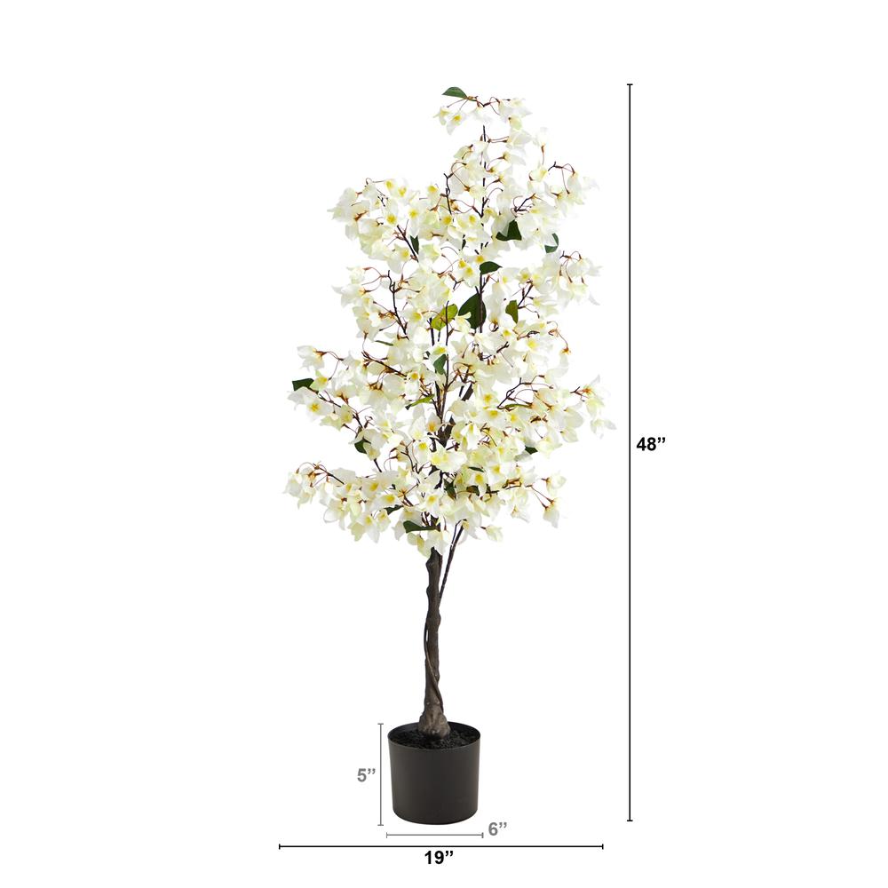 4ft. Bougainvillea Artificial Tree, White