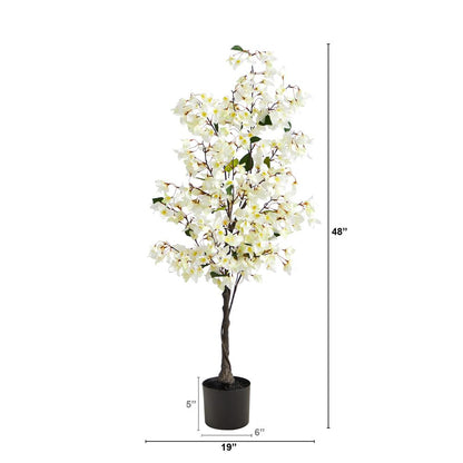 4ft. Bougainvillea Artificial Tree, White