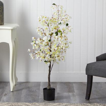 4ft. Bougainvillea Artificial Tree, White