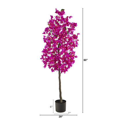 5ft. Bougainvillea Artificial Tree, Purple