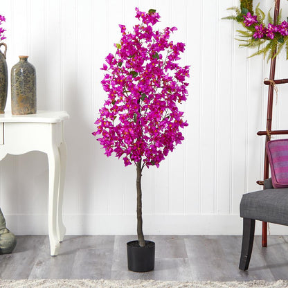 5ft. Bougainvillea Artificial Tree, Purple