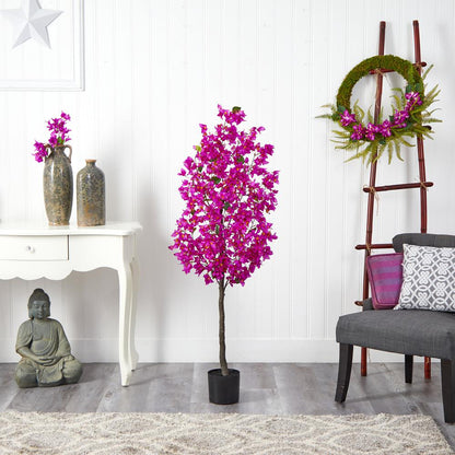 5ft. Bougainvillea Artificial Tree, Purple
