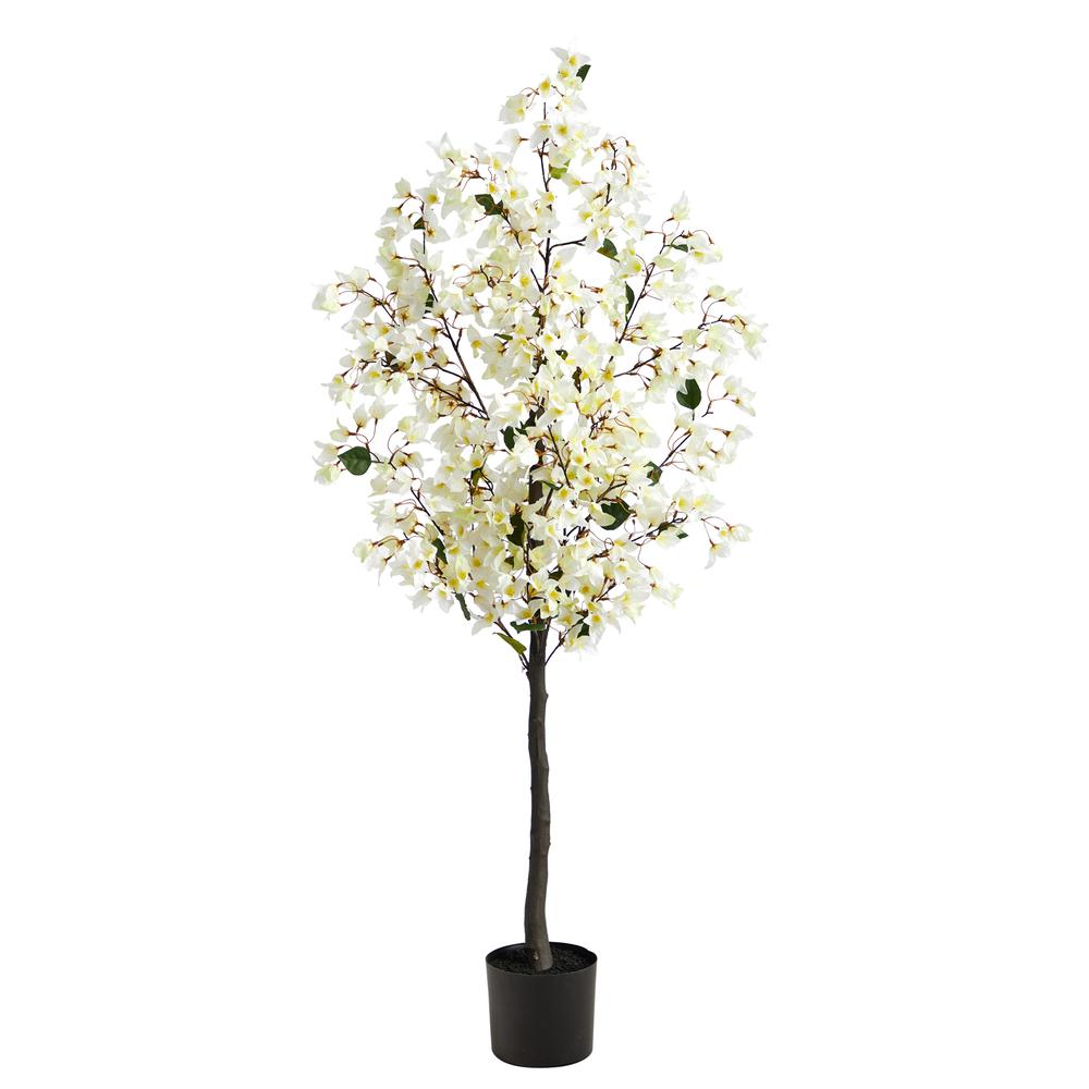 5ft. Bougainvillea Artificial Tree, White