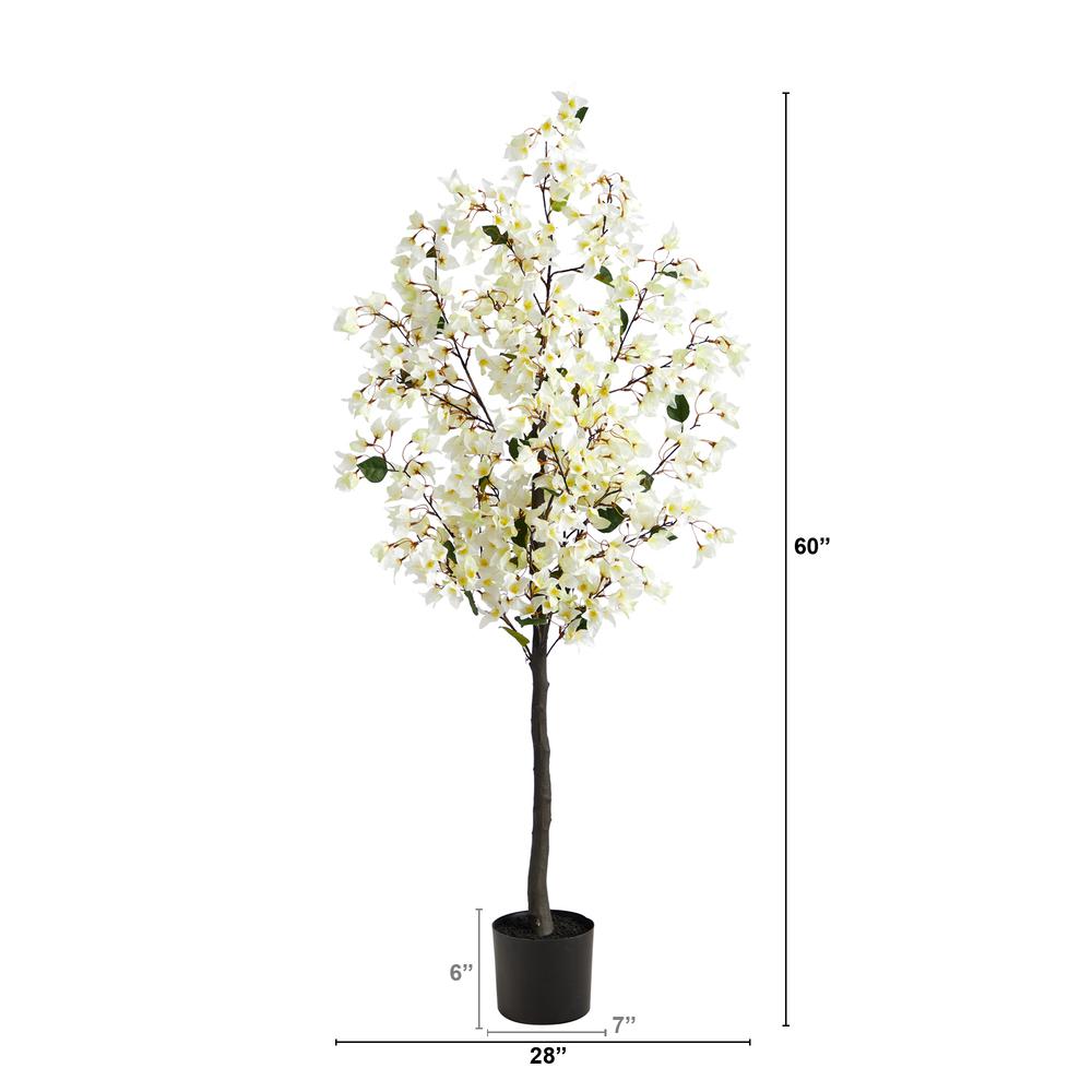 5ft. Bougainvillea Artificial Tree, White