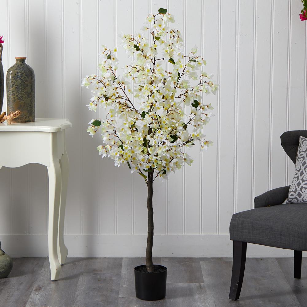 5ft. Bougainvillea Artificial Tree, White