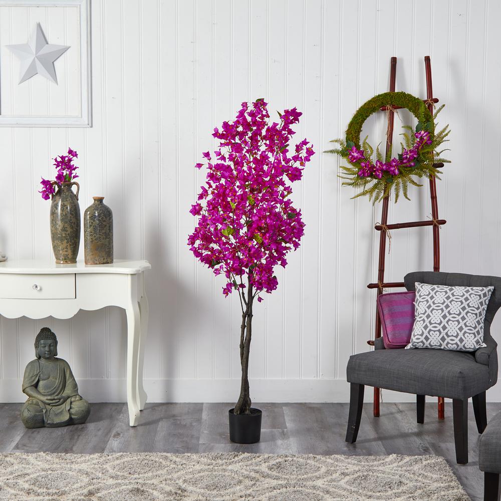 6ft. Bougainvillea Artificial Tree, Purple